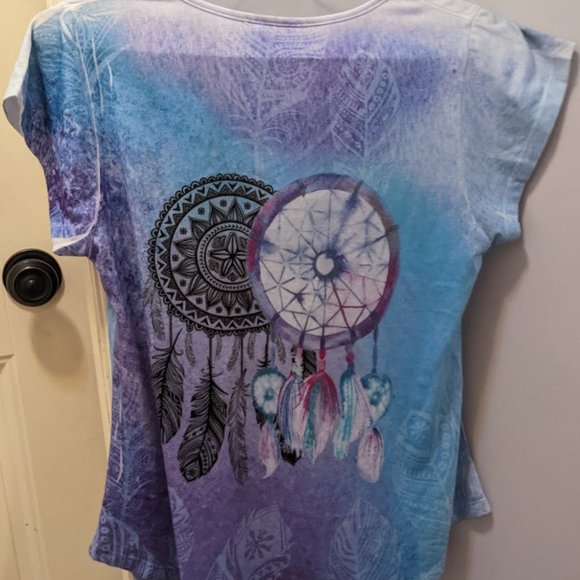 Dreamcatchers Graphic SunShirt Womens T-Shirt, Purple/Blue - Picture 4 of 5